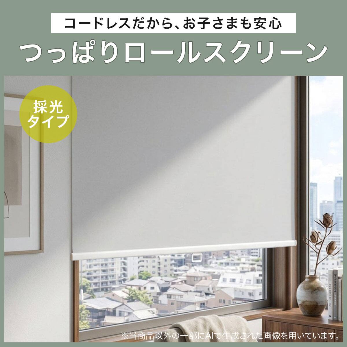 ニトリ つっぱりロールスクリーン 採光タイプ つっぱり採光ロールスクリーン(TS01 グレー 60X180) | ニトリネット