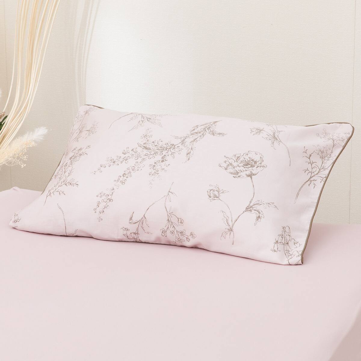 枕カバー(花ラインアート柄 ローズ) | ニトリネット【公式】 家具