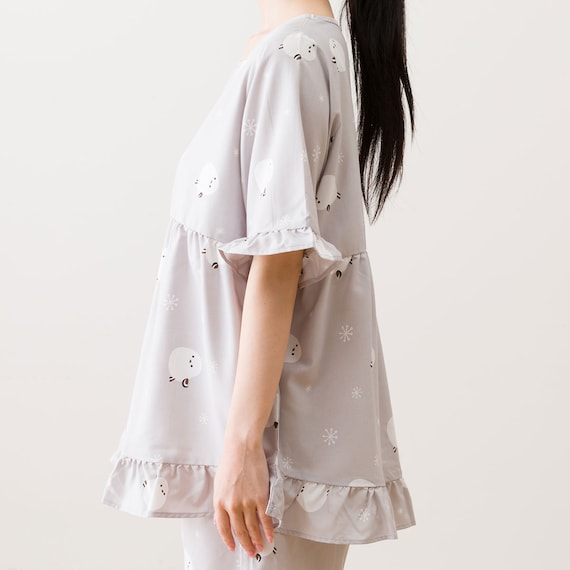 フリルパジャマセット シマエナガ M-L(N515) 7枚目画像