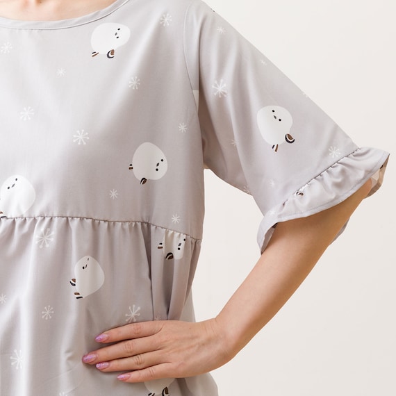 フリルパジャマセット シマエナガ M-L(N515) 10枚目画像