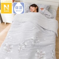 【デコホーム商品】2枚合わせ毛布 ダブル(Nウォーム A2403 シマエナガ D)