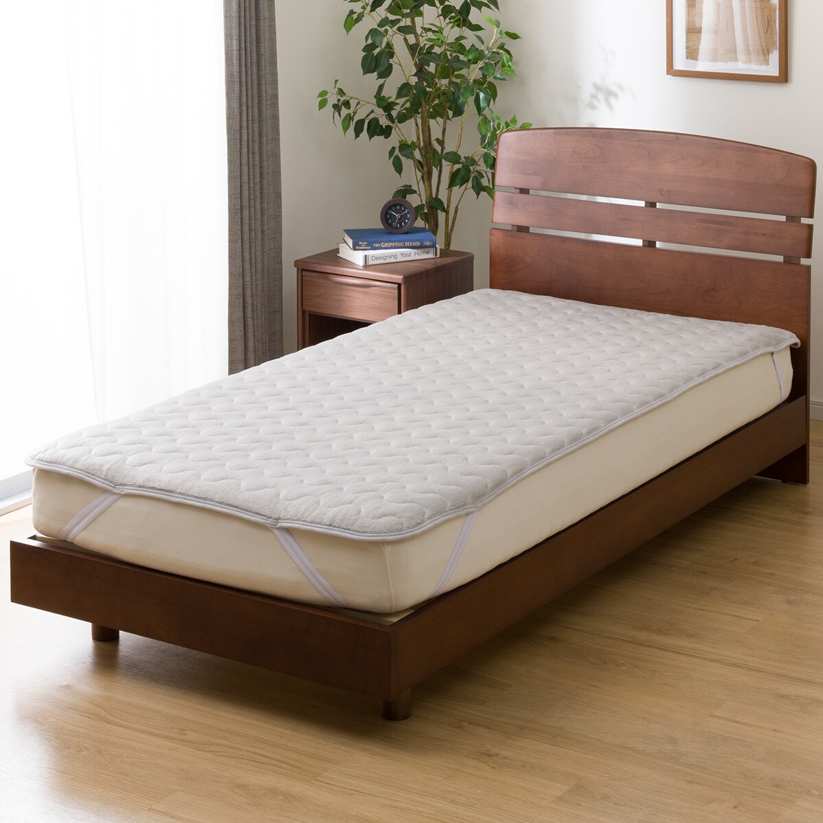 両面使えるゴムバンド付き 敷きパッド シングル(Nウォーム GY S A2410