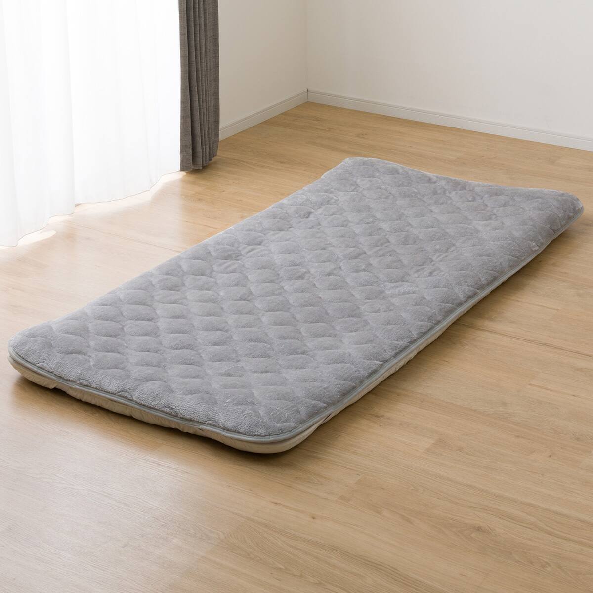 両面使えるゴムバンド付き 敷きパッド シングル(NウォームWSP GY