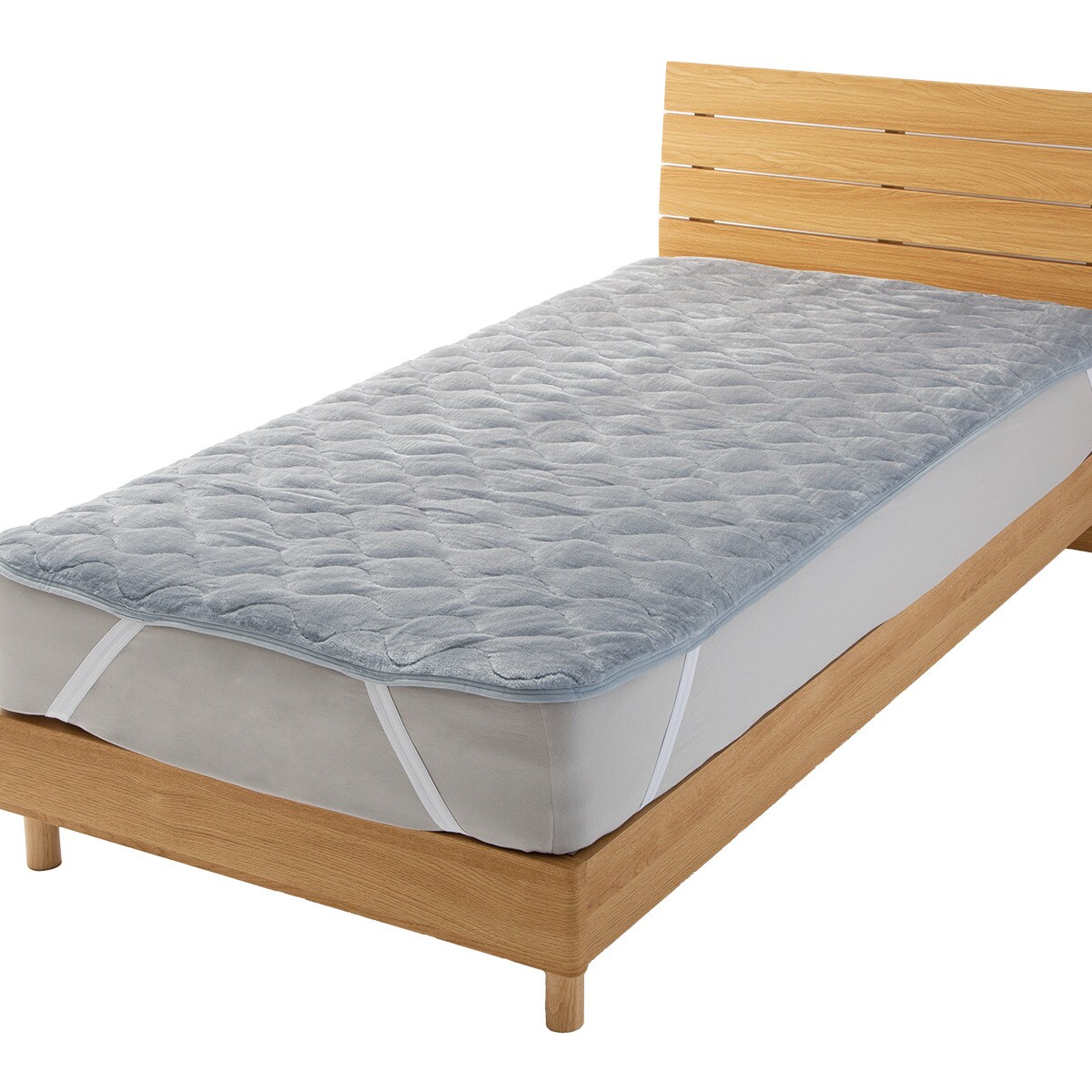 両面使えるゴムバンド付き 敷きパッド シングル(NウォームWSP GY