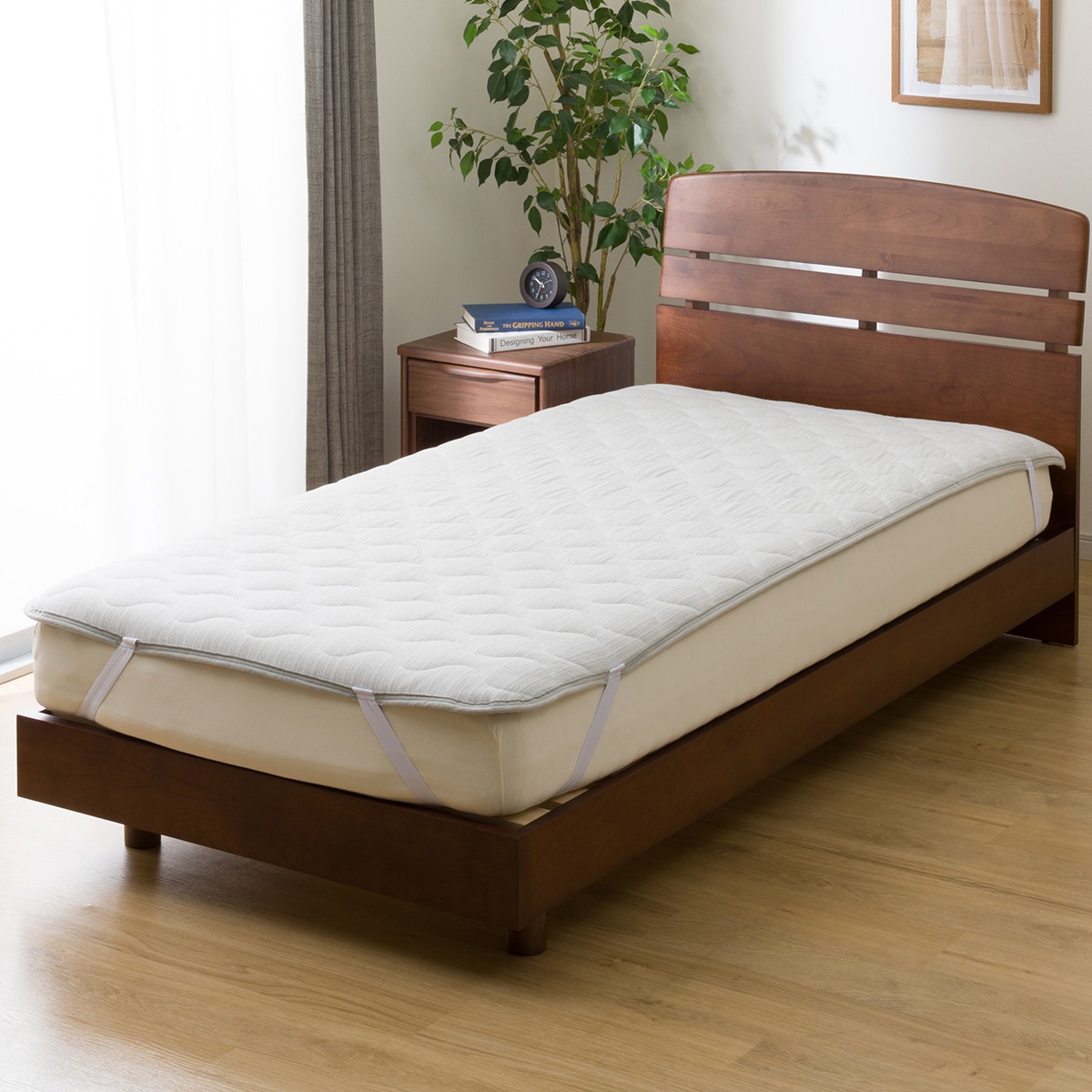 両面使えるゴムバンド付き 敷きパッド セミダブル(NウォームWSP GY SD