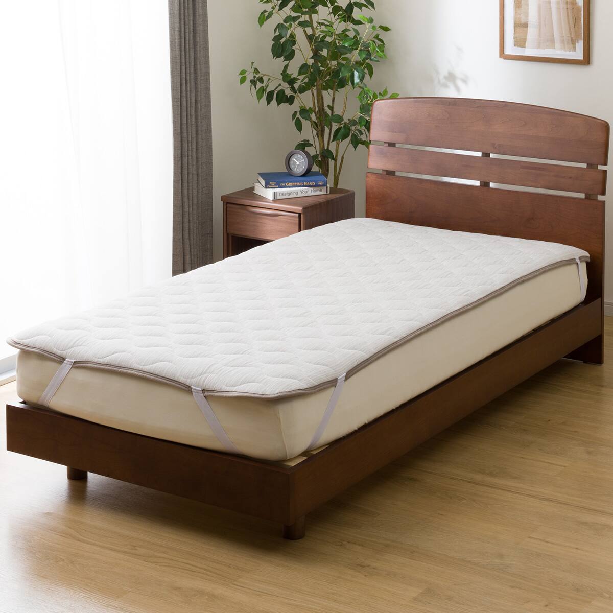 両面使えるゴムバンド付き 敷きパッド ダブル(NウォームWSP MO D A2412