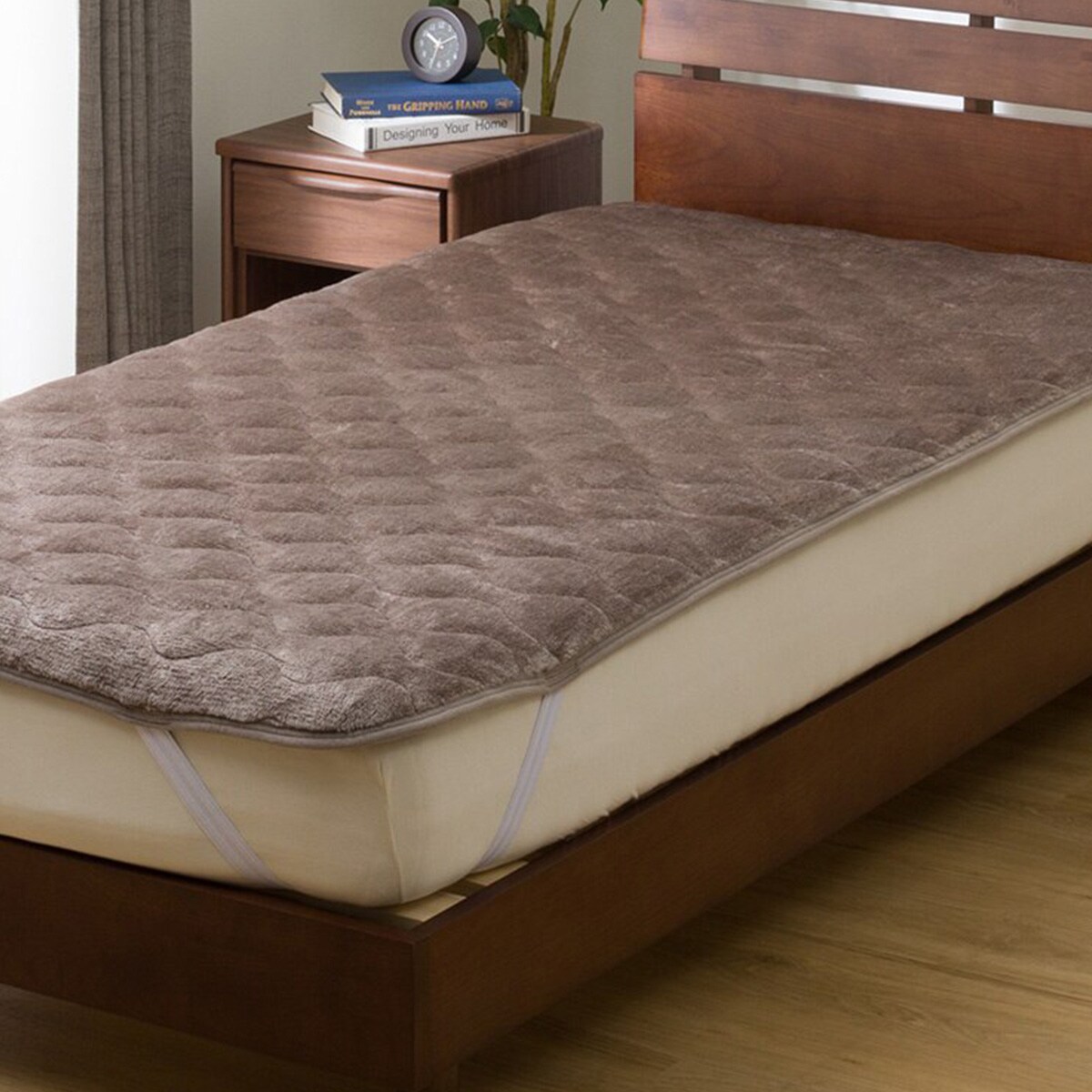 両面使えるゴムバンド付き 敷きパッド クイーン(NウォームWSP MO Q