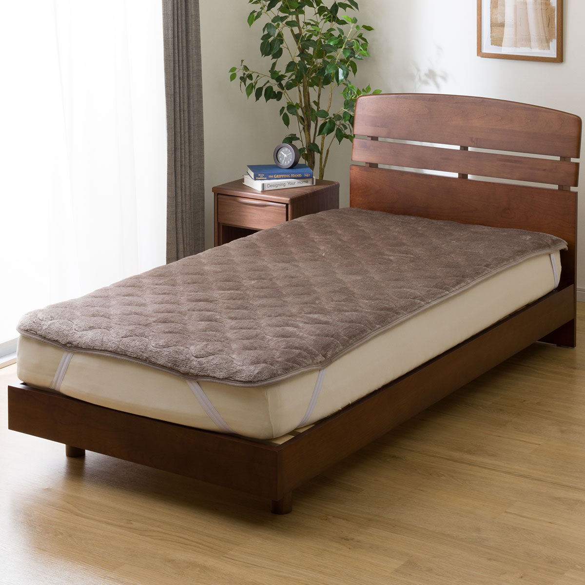 両面使えるゴムバンド付き 敷きパッド クイーン(NウォームWSP MO Q