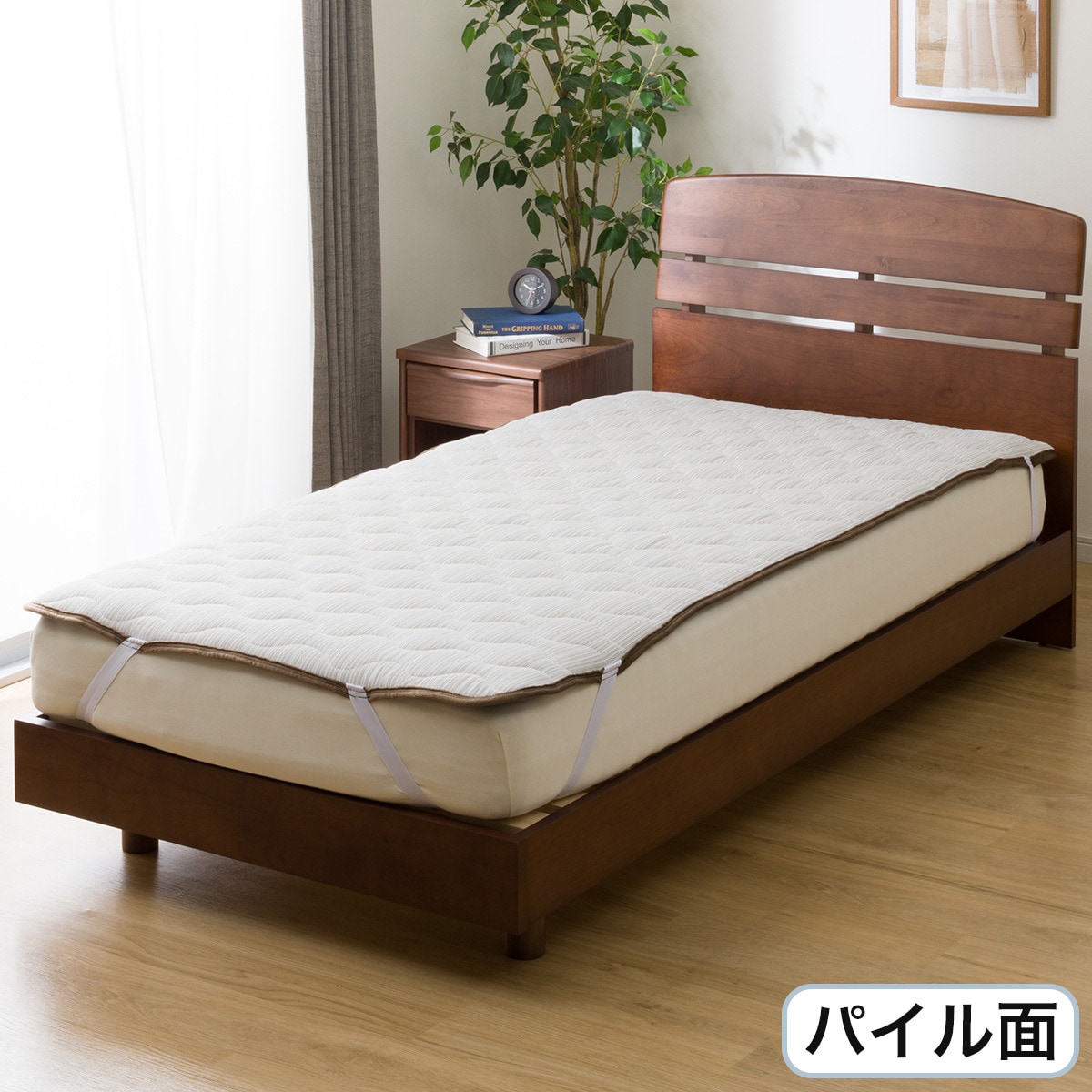 両面使えるゴムバンド付き 敷きパッド シングル(NウォームWSP BR S