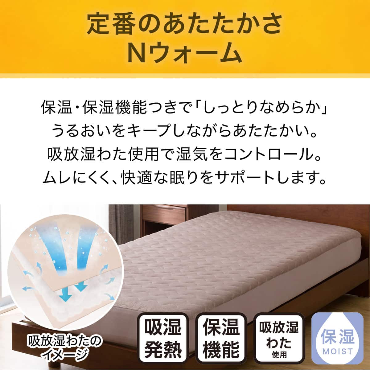 BOXパッド ダブル(Nウォーム MO D A2410) | ニトリネット【公式】 家具