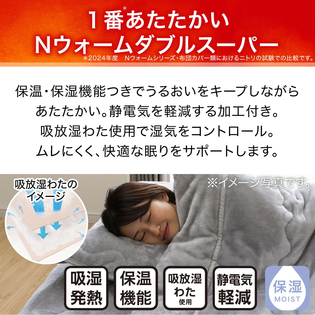 両面使える ピローパッド(NウォームWSP GY A2412) | ニトリネット