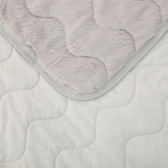 両面使えるゴムバンド付き 敷パッド ダブル(ふわふわタッチ GY D A2419) 8枚目画像