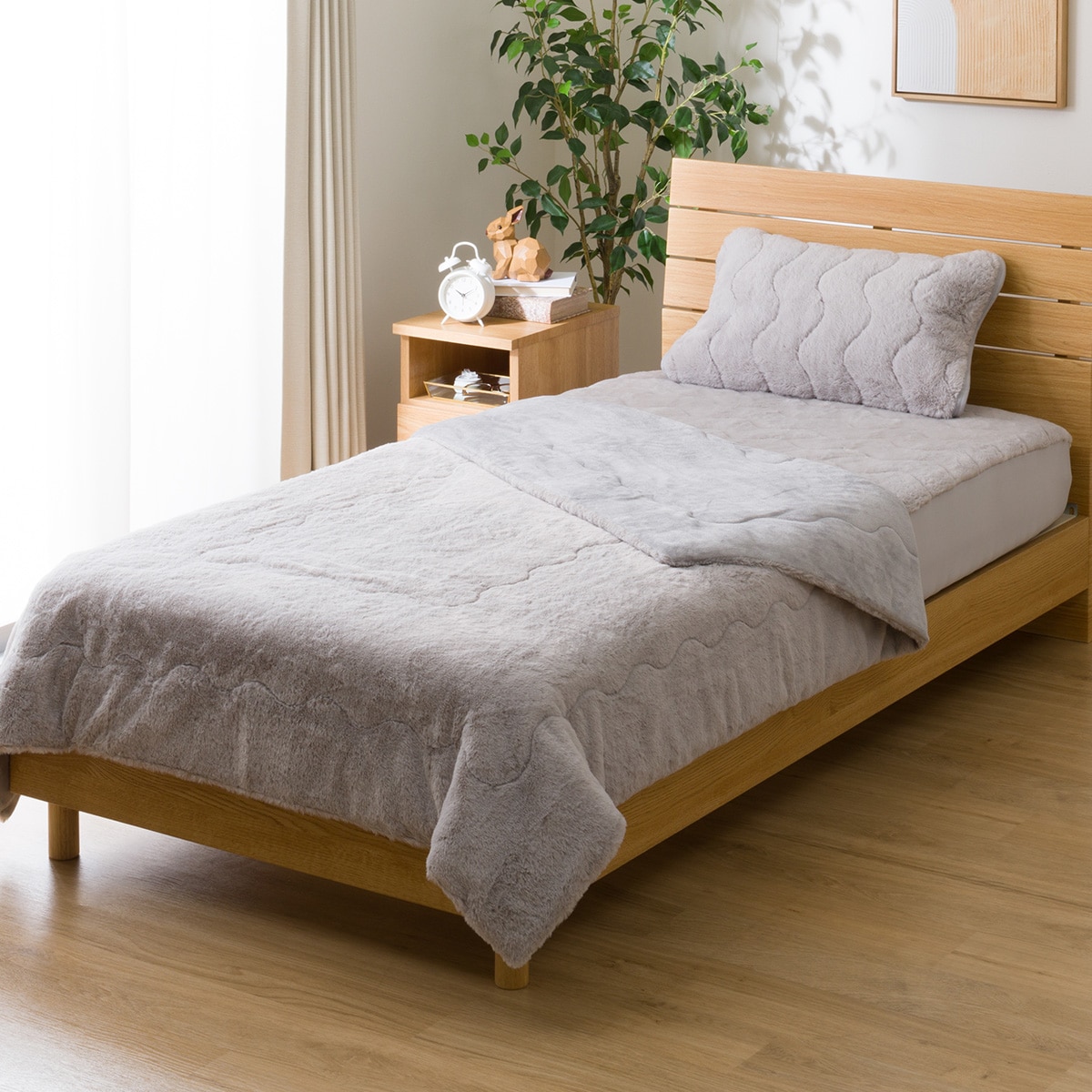毛布 ダブル(ふわふわファータッチ GY D A2419) | ニトリネット【公式