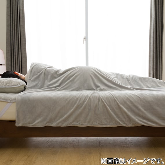 ひもなしらくらくカバー付き 重い毛布7.0kg シングル(Nグリップ7.0 GY A2413) 3枚目画像