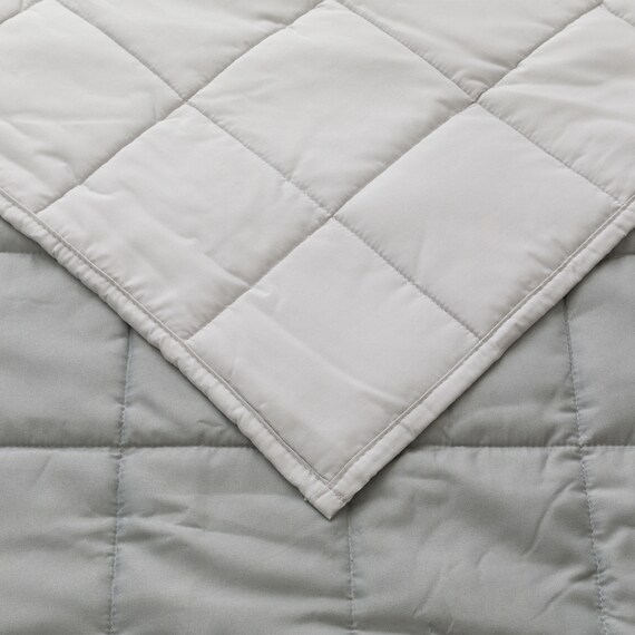 ひもなしらくらくカバー付き 重い毛布7.0kg シングル(Nグリップ7.0 GY A2413) 13枚目画像