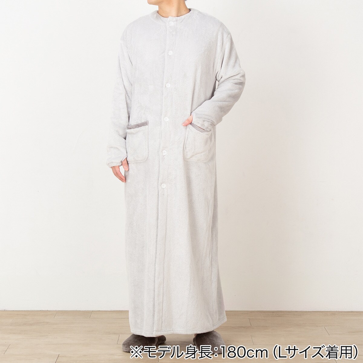 すっぽり収納 着る毛布 Nウォーム Rネックロング(Nウォーム LGY