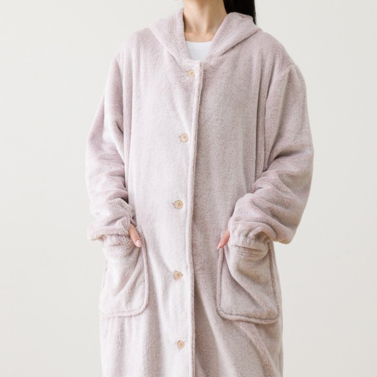 1点限り】ニトリ すっぽり収納 着る毛布 襟付きロング モカ L