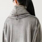 すっぽり収納 着る毛布 襟付きロング(NウォームWSP DGY L) 20枚目画像