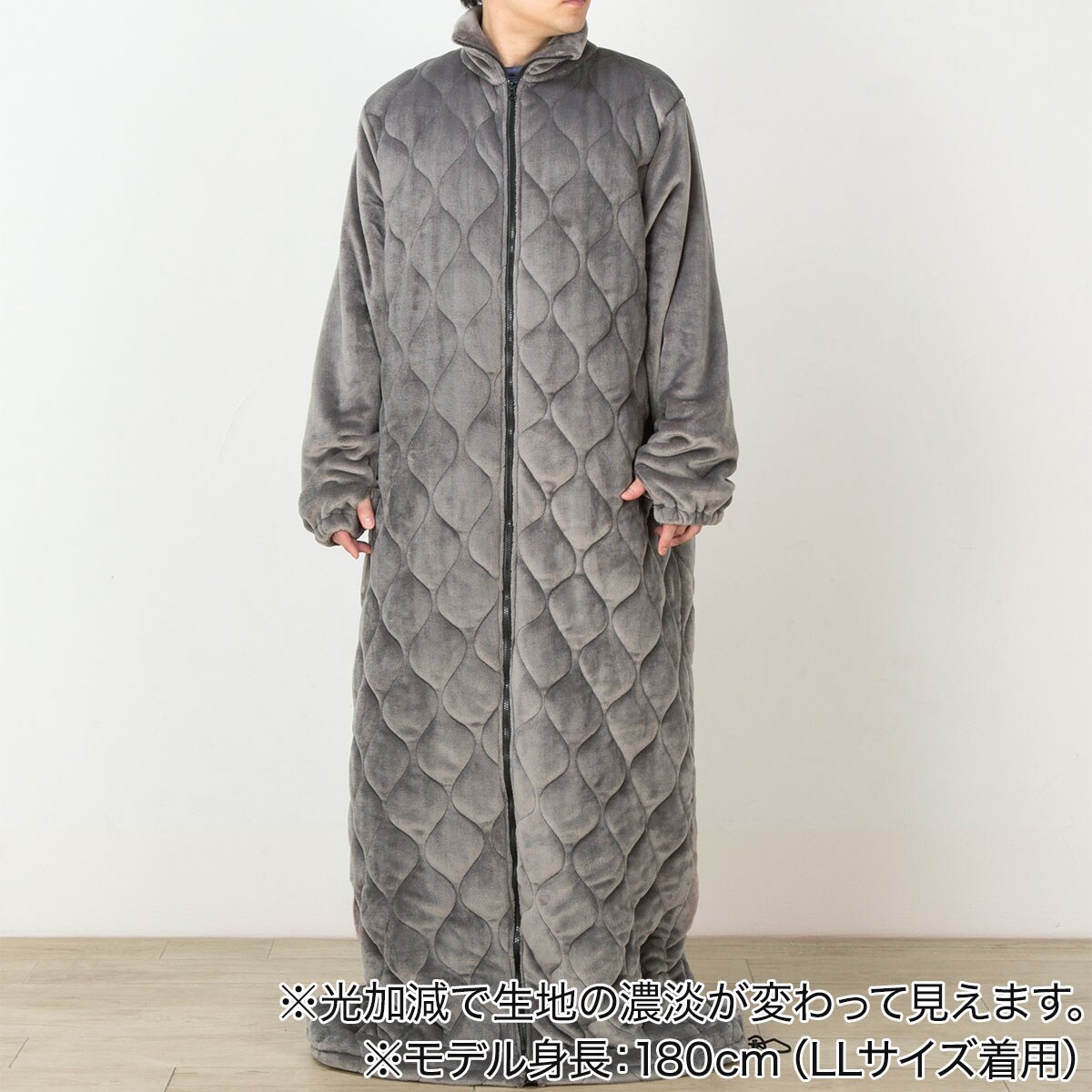 値引 ボリューム中わた入り着る毛布 ロング丈(NウォームWSP DGY LL 布団・毛布