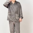 MENえり付き上下セット 着る毛布(NウォームWSP DGY L) 2枚目画像