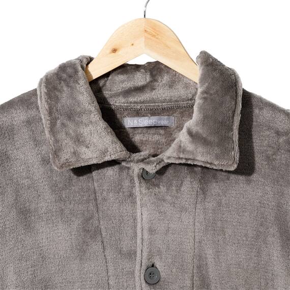 MENえり付き上下セット 着る毛布(NウォームWSP DGY L) 9枚目画像