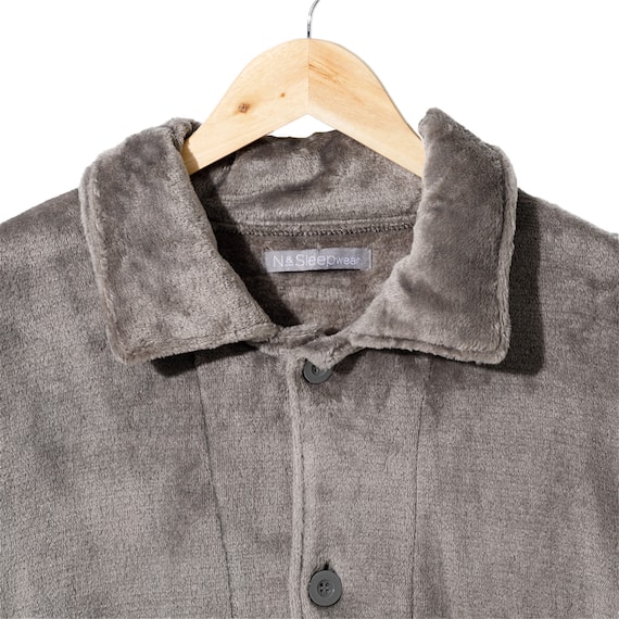 MENえり付き上下セット 着る毛布(NウォームWSP DGY L) 9枚目画像