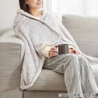 着る毛布 5wayブランケット(Nウォーム ケーブル LGY) 3枚目画像