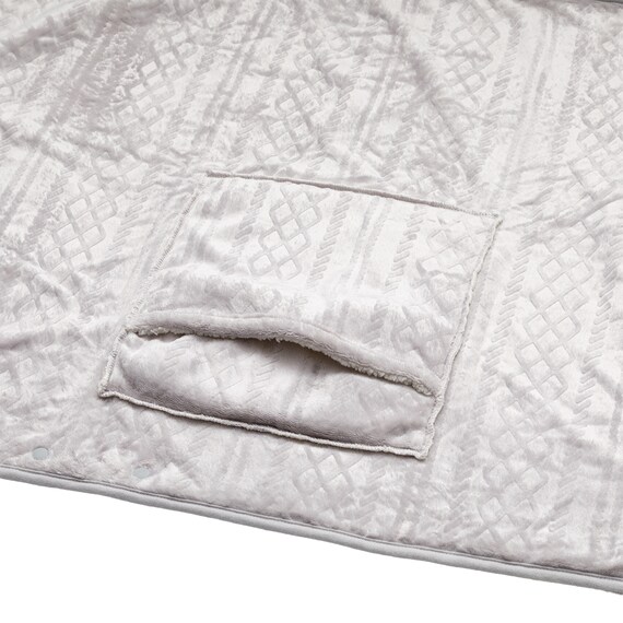 着る毛布 5wayブランケット(Nウォーム ケーブル LGY) 8枚目画像