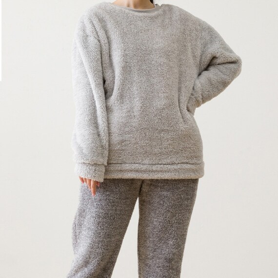 WOMEN ボアフリース上下セット M(NウォームSP GY) 2枚目画像