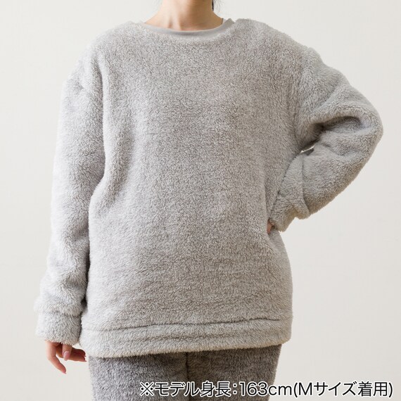 WOMEN ボアフリース上下セット M(NウォームSP GY) 6枚目画像