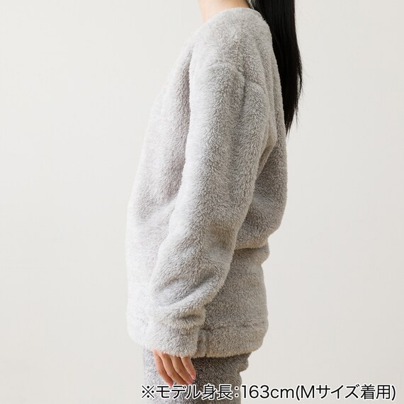 WOMEN ボアフリース上下セット M(NウォームSP GY) 7枚目画像