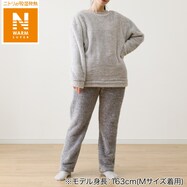 WOMEN ボアフリース上下セット(GY)