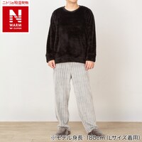 MEN フリースシャギー上下セット(NウォームWSP BK L)