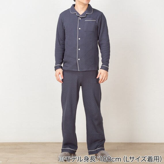 MEN テーラーパジャマ上下セット(NV M) 1枚目画像