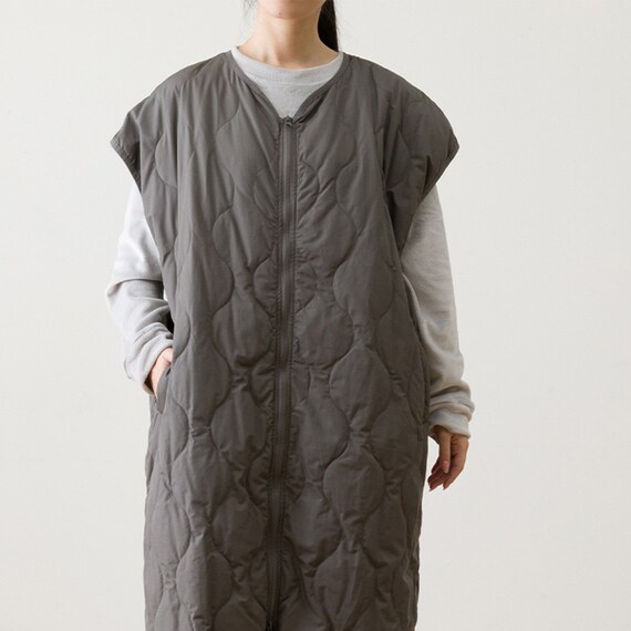 ダウン入り ルームベスト ロング(Nウォーム DGY M) 2枚目画像