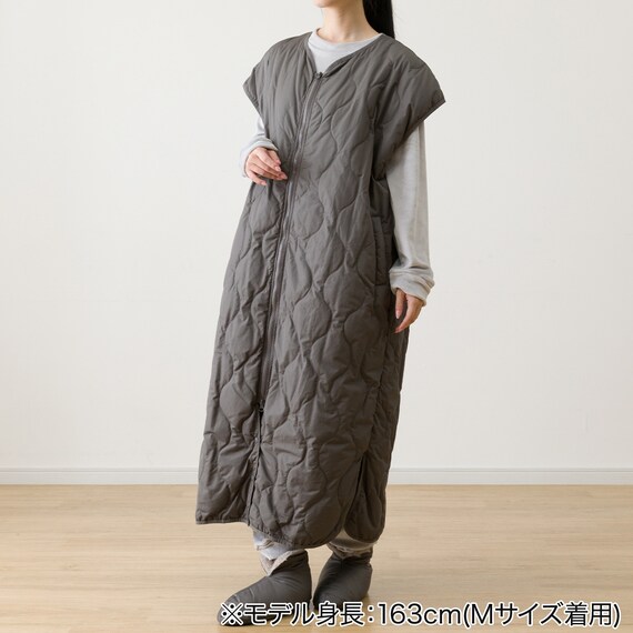 ダウン入り  ルームベスト ロング(Nウォーム DGY M) 6枚目画像