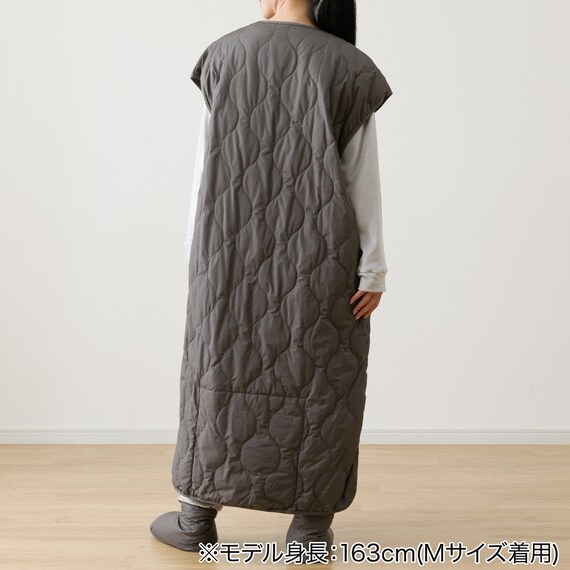 ダウン入り  ルームベスト ロング(Nウォーム DGY M) 8枚目画像