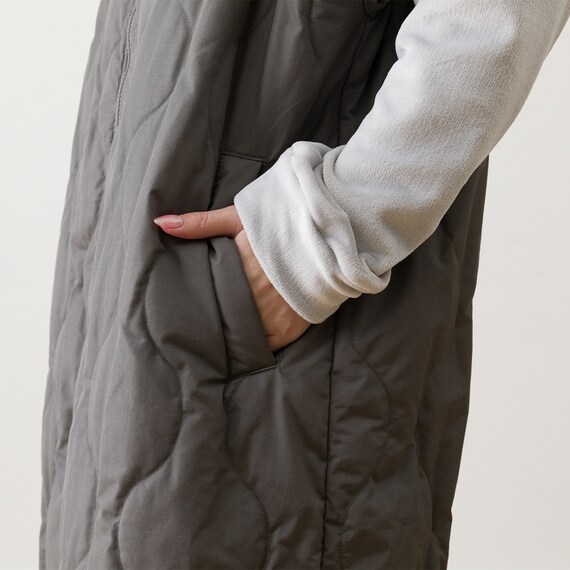 ダウン入り ルームベスト ロング(Nウォーム DGY M) 10枚目画像