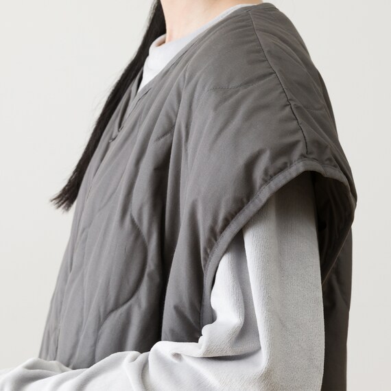 ダウン入り ルームベスト ロング(Nウォーム DGY M) 13枚目画像