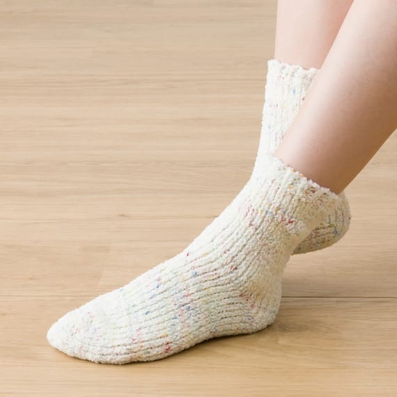 ふわふわ2Pソックス カラーネップ&モール 2枚目画像