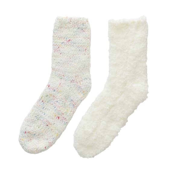 ふわふわ2Pソックス カラーネップ&モール 5枚目画像