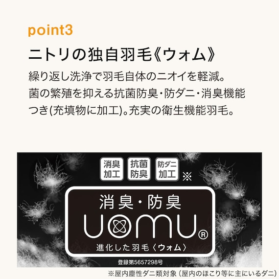 2枚合わせ羽毛掛ふとん ダブル(NTR-2 K2414 D) 9枚目画像