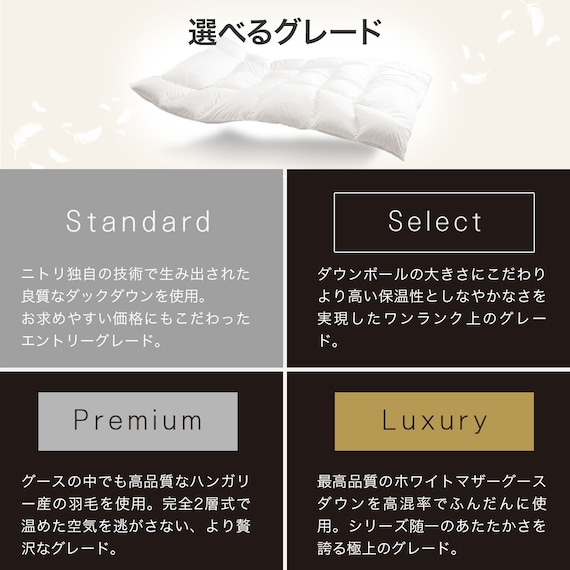 羽毛掛ふとん ダブル(ULG5 K2419 D) 14枚目画像