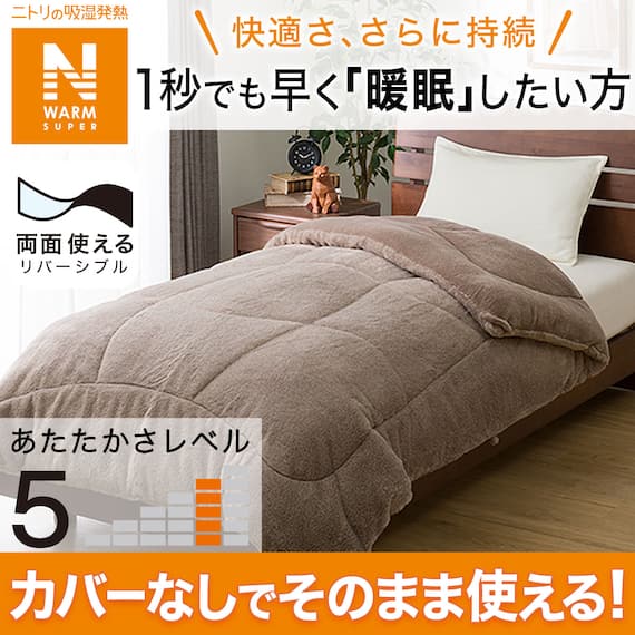 カバーなしで使える快適掛ふとん ダブル(NウォームSP K2412 D) 2枚目画像