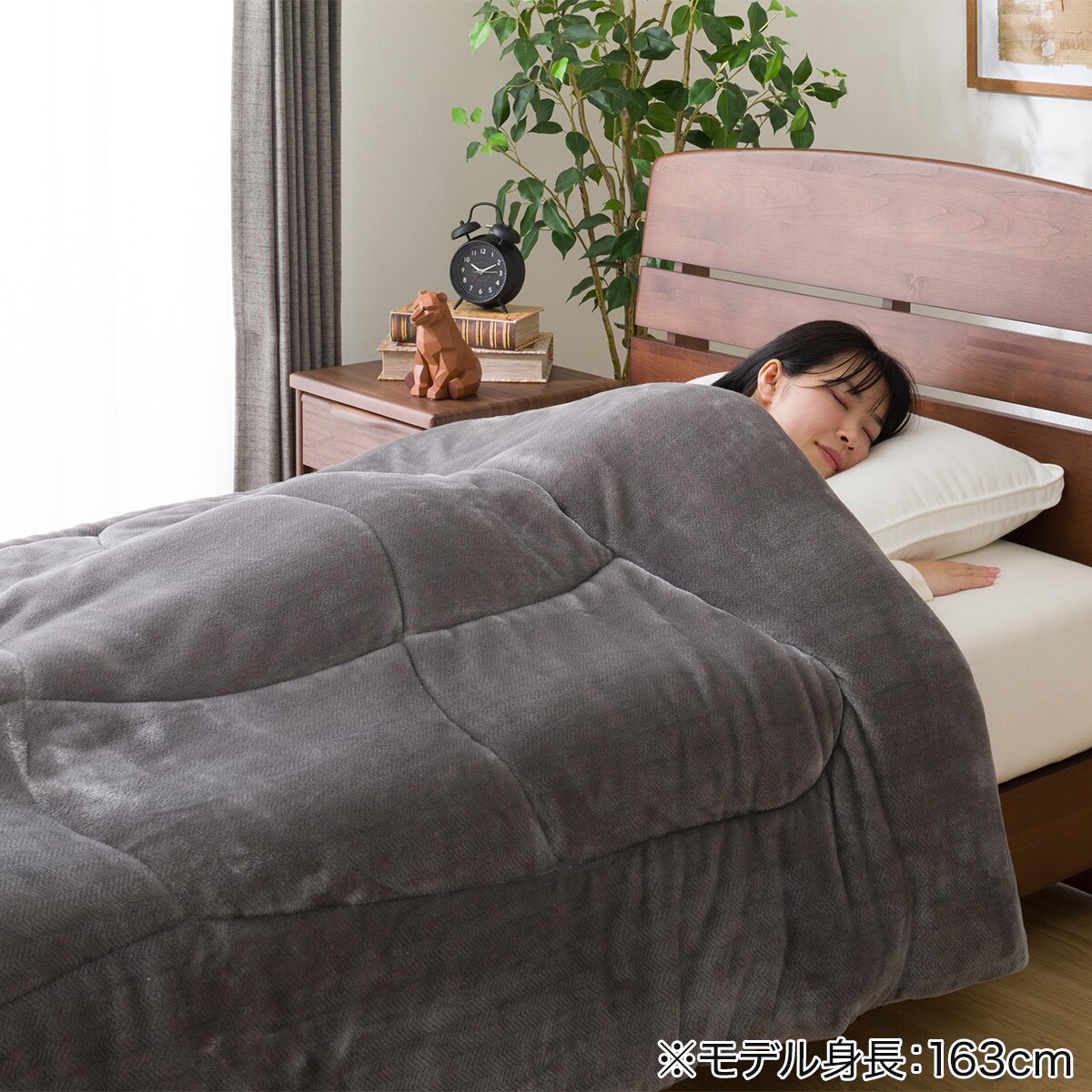カバーなしで使える快適掛ふとん セミダブル(Nウォーム GY K2411 SD