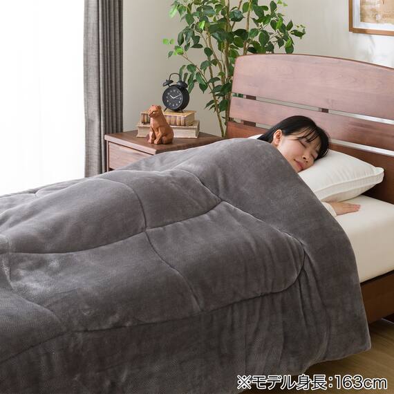 カバーなしで使える快適掛ふとん セミダブル(Nウォーム GY K2411 SD) 3枚目画像