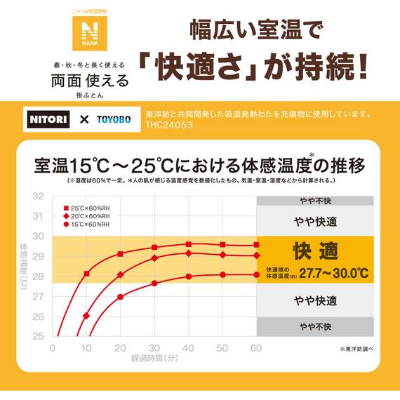 カバーなしで使える快適掛ふとん セミダブル(Nウォーム GY K2411 SD) 9枚目画像