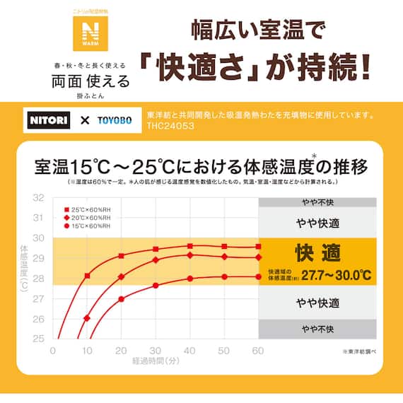 カバーなしで使える快適掛ふとん セミダブル(Nウォーム GY K2411 SD) 9枚目画像
