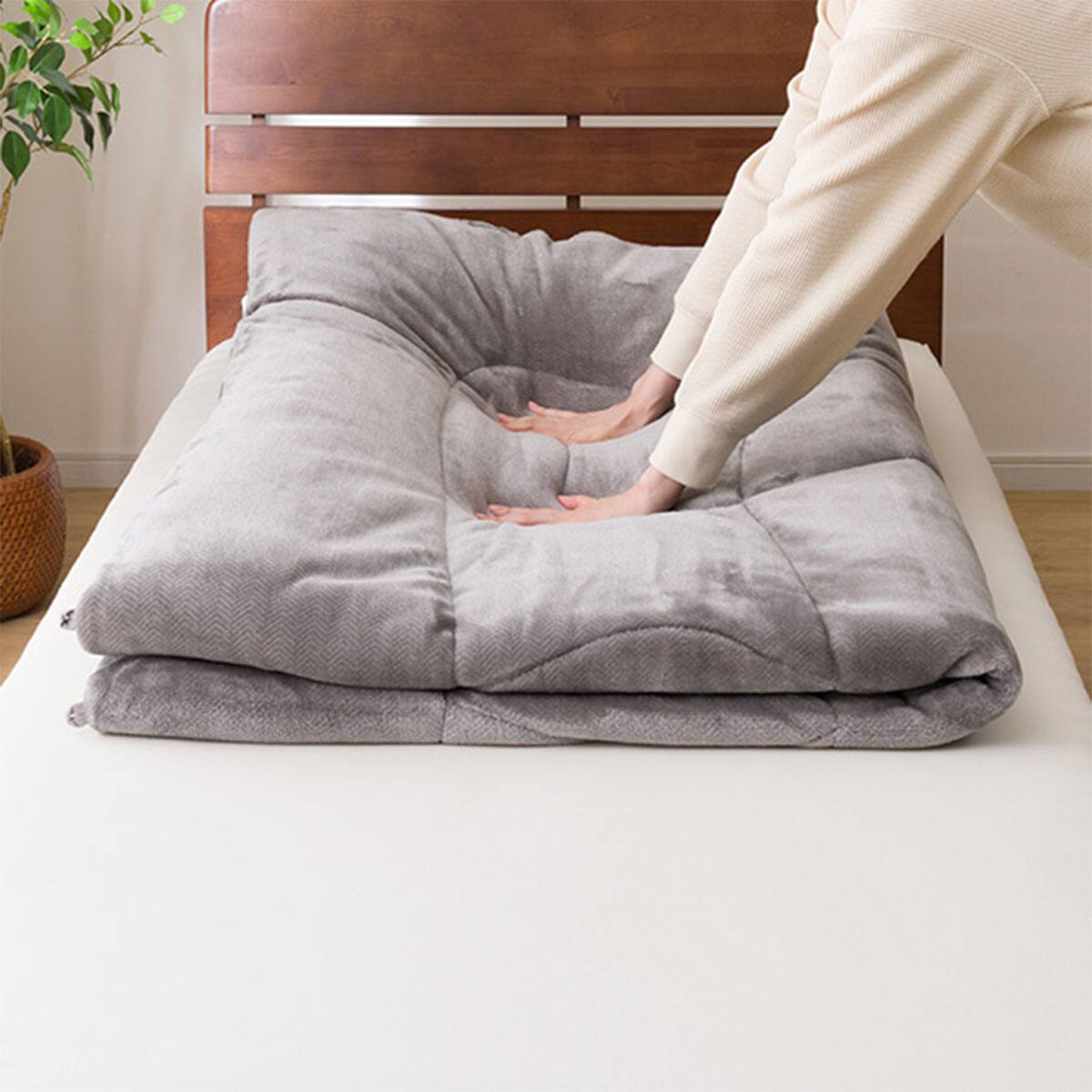 カバーなしで使える快適掛ふとん セミダブル(Nウォーム GY K2411 SD