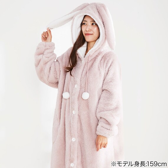 着る毛布(Nウォーム ウサミミ ローズ KO07 105) 8枚目画像
